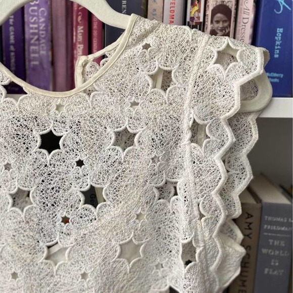 Zara White Eyelet Star A-line Dress - womens Small - moving sale! - Picture 2 of 4